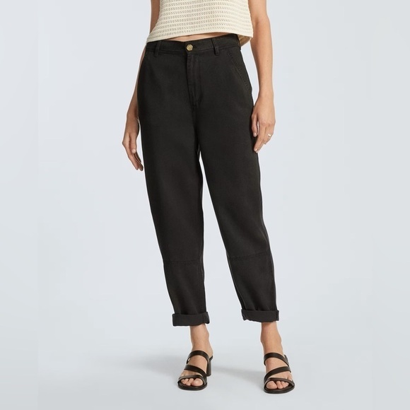 Everlane The TENCEL Relaxed Chino Pants in Black Size 0 - Picture 2 of 11